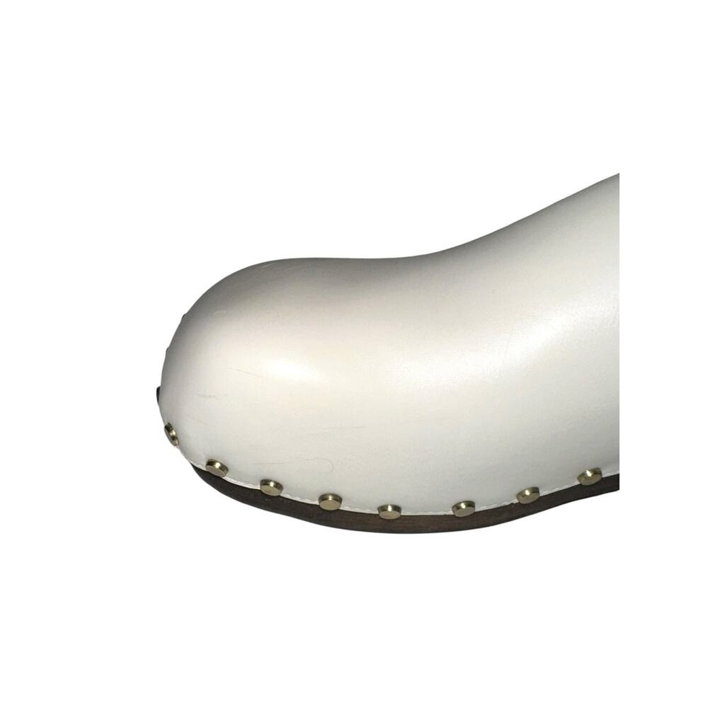 KHAITE Lucca White Leather Studded Clog Mules 38 - Picture 6 of 7